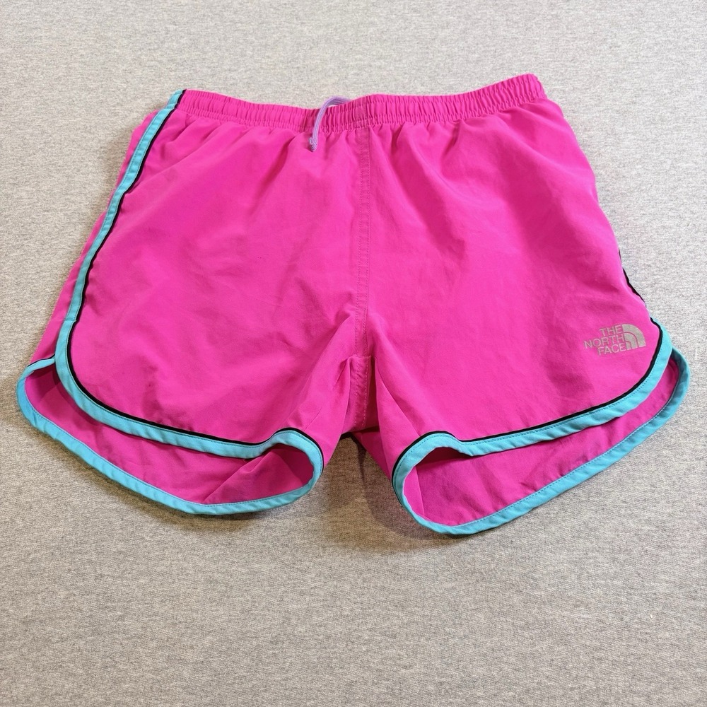 The North Face Neon Pink Flashdry Lined Running Shorts Girls XL 14/16 Athleisure